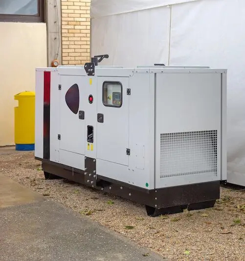 Outdoor industrial backup generator power