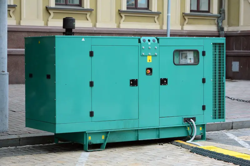 Industrial generator on city street